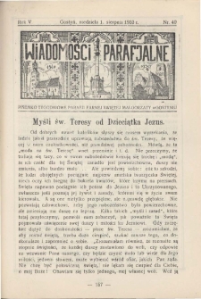 Wiadomości Parafjalne 1933.10.01.R.5 Nr40