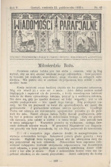 Wiadomości Parafjalne 1933.10.22.R.5 Nr43