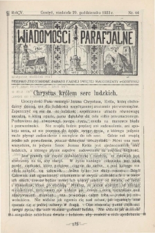 Wiadomości Parafjalne 1933.10.29.R.5 Nr44