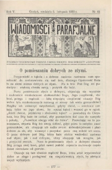Wiadomości Parafjalne 1933.11.05.R.5 Nr45