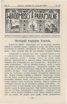 Wiadomości Parafjalne 1933.11.19.R.5 Nr47
