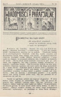 Wiadomości Parafjalne 1933.11.26.R.5 Nr48
