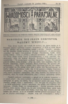 Wiadomości Parafjalne 1933.12.24.R.5 Nr52