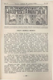 Wiadomości Parafjalne 1933.12.31.R.5 Nr53