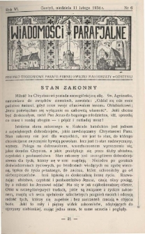 Wiadomości Parafjalne 1934.02.11.R.6 Nr6