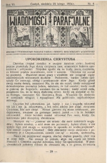 Wiadomości Parafjalne 1934.02.25.R.6 Nr8