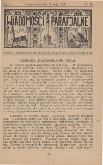 Wiadomości Parafjalne 1934.05.13.R.6 Nr19
