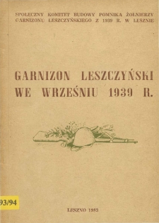Garnizon Leszczyński we wrześniu 1939 r.