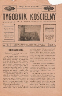 Tygodnik Kościelny 1915.12.12.R.1 Nr12