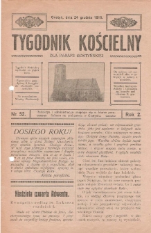 Tygodnik Kościelny 1916.12.24.R.2 Nr52