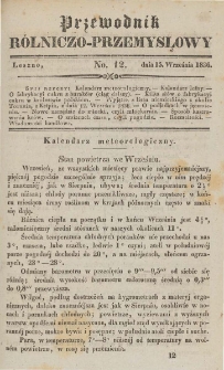Przewodnik Rolniczo-Przemysłowy 1836.09.15 R.1 No.12