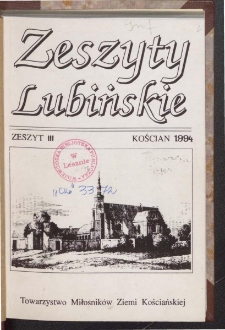 Zeszyty Lubińskie 1994 Nr 3