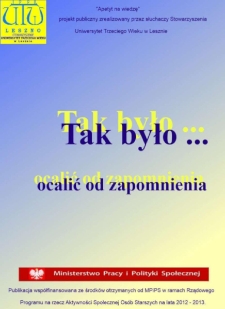 Tak było... ocalić od zapomnienia