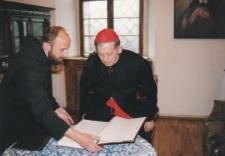 Wizyta Prymasa Polski kardynała J&oacute;zefa Glempa w Klasztorze Benedyktyn&oacute;w w Lubiniu.11.06.1995