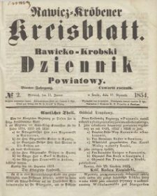 Rawicko-Krobski Dziennik Powiatowy. 1854.01.11 R.4 Nr 2
