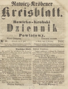 Rawicko-Krobski Dziennik Powiatowy. 1854.04.05 R.4 Nr 14