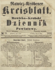 Rawicko-Krobski Dziennik Powiatowy. 1854.05.03 R.4 Nr 18