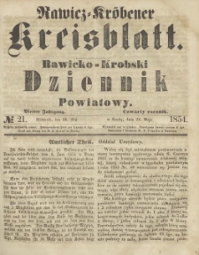 Rawicko-Krobski Dziennik Powiatowy. 1854.05.24 R.4 Nr 21