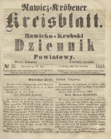 Rawicko-Krobski Dziennik Powiatowy. 1854.06.21 R.4 Nr 25