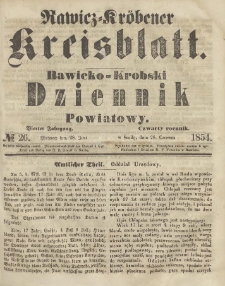 Rawicko-Krobski Dziennik Powiatowy. 1854.06.28 R.4 Nr 26