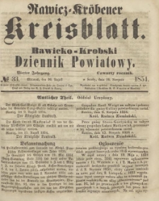 Rawicko-Krobski Dziennik Powiatowy. 1854.08.16 R.4 Nr 33