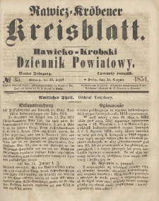 Rawicko-Krobski Dziennik Powiatowy. 1854.08.30 R.4 Nr 35