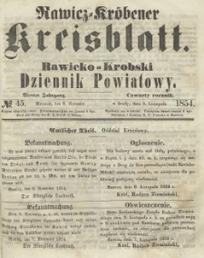Rawicko-Krobski Dziennik Powiatowy. 1854.11.08 R.4 Nr 45