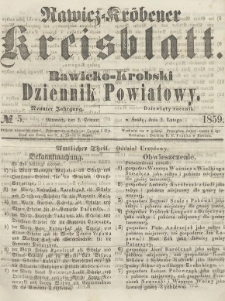 Rawicko-Krobski Dziennik Powiatowy. 1859.02.02 R. 9 Nr 5