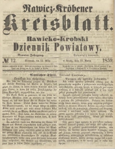 Rawicko-Krobski Dziennik Powiatowy. 1859.03.23 R. 9 Nr 12