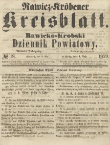 Rawicko-Krobski Dziennik Powiatowy. 1859.05.04 R. 9 Nr 18