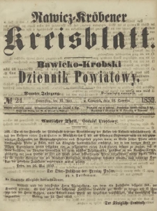 Rawicko-Krobski Dziennik Powiatowy. 1859.06.15 R. 9 Nr 24