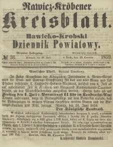 Rawicko-Krobski Dziennik Powiatowy. 1859.06.29 R. 9 Nr 26
