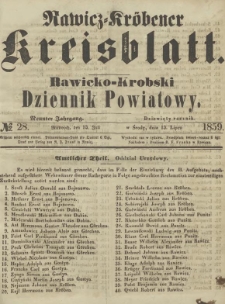 Rawicko-Krobski Dziennik Powiatowy. 1859.07.13 R. 9 Nr 28
