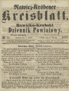 Rawicko-Krobski Dziennik Powiatowy. 1859.08.17 R. 9 Nr 33