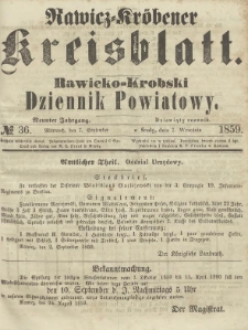 Rawicko-Krobski Dziennik Powiatowy. 1859.09.07 R. 9 Nr 36