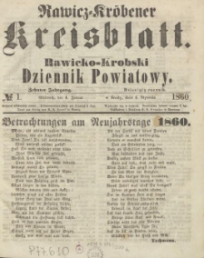 Rawicko-Krobski Dziennik Powiatowy. 1860.01.04 R. 10 Nr 1