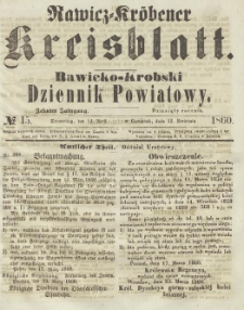Rawicko-Krobski Dziennik Powiatowy. 1860.04.11 R. 10 Nr 15
