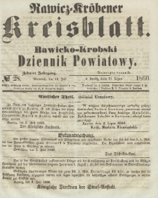 Rawicko-Krobski Dziennik Powiatowy. 1860.07.11 R. 10 Nr 28