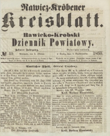 Rawicko-Krobski Dziennik Powiatowy. 1860.10.03 R. 10 Nr 40