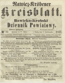 Rawicko-Krobski Dziennik Powiatowy. 1860.10.17 R. 10 Nr 42