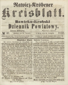 Rawicko-Krobski Dziennik Powiatowy. 1860.11.14 R. 10 Nr 46