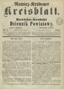 Rawicko-Krobski Dziennik Powiatowy. 1862.01.22 R. 12 Nr 4