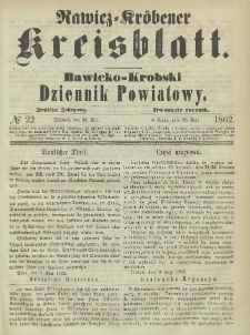 Rawicko-Krobski Dziennik Powiatowy. 1862.05.28 R.12 Nr 22