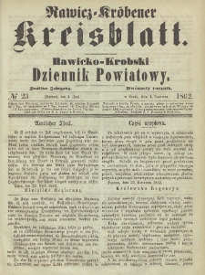 Rawicko-Krobski Dziennik Powiatowy. 1862.06.04 R.12 Nr 23