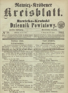 Rawicko-Krobski Dziennik Powiatowy. 1862.07.23 R.12 Nr 30