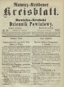 Rawicko-Krobski Dziennik Powiatowy. 1862.09.03 R.12 Nr 36