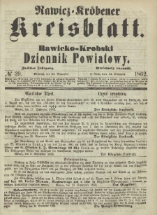 Rawicko-Krobski Dziennik Powiatowy. 1862.09.24 R.12 Nr 39
