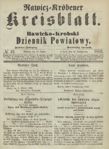 Rawicko-Krobski Dziennik Powiatowy. 1862.10.15 R.12 Nr 42