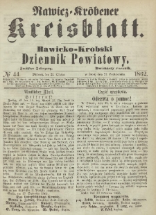 Rawicko-Krobski Dziennik Powiatowy. 1862.10.29 R.12 Nr 44