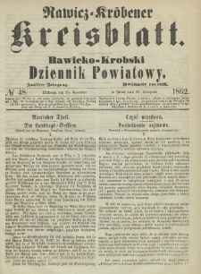 Rawicko-Krobski Dziennik Powiatowy. 1862.11.26 R.12 Nr 48